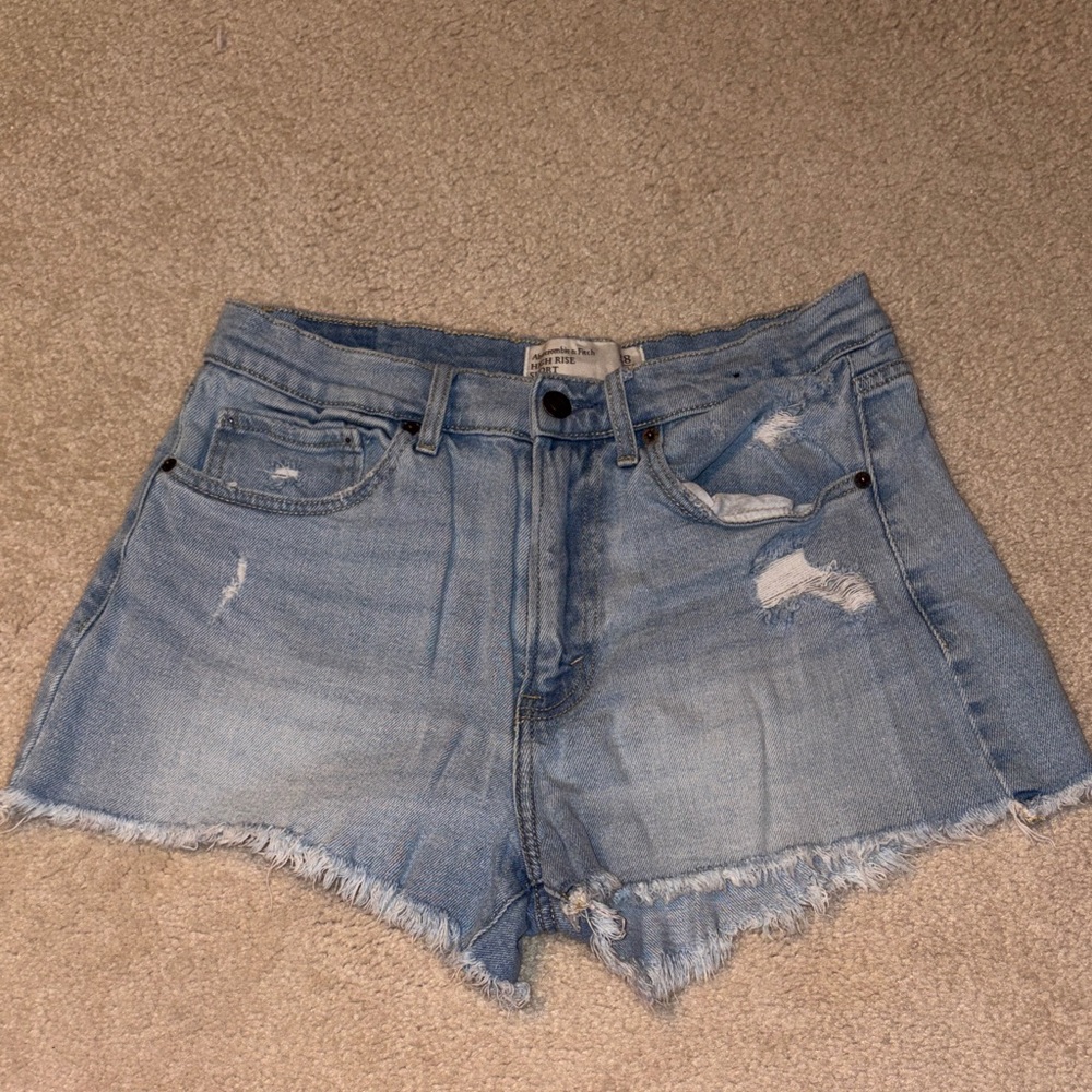 A&F high rise denim shorts
